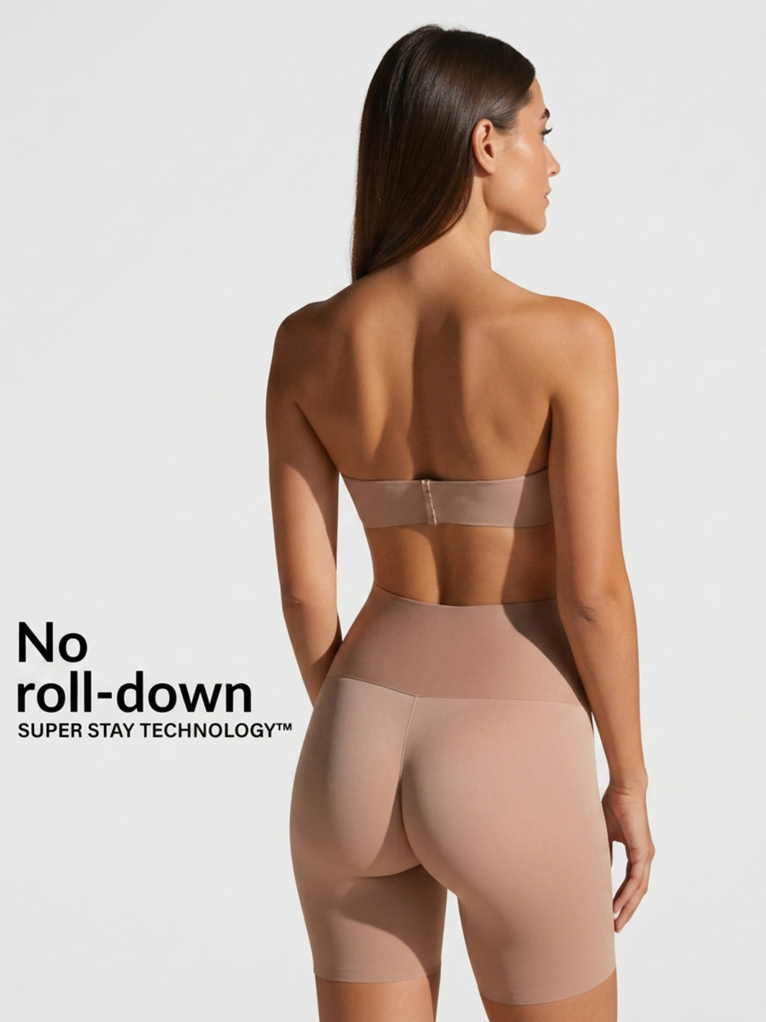 Sleek Line Sculpting Slip Short - no roll-down back view #color_nude
