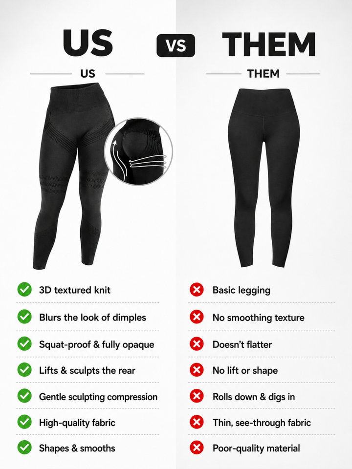 3D Anti-Cellulite Sculpting Leggings – Squat-Proof, No-Roll