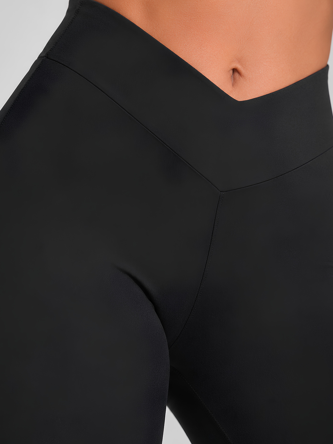 Sleek Line V-Waist Flare Leggings - fabric macro