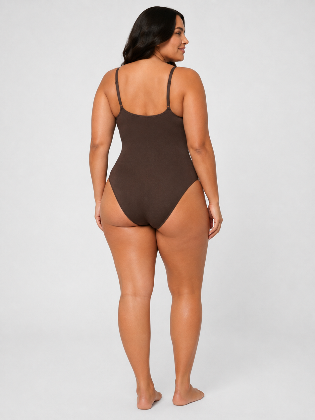 Sleek Line Creamy Sculpting Bodysuit - hover back view #color_brown