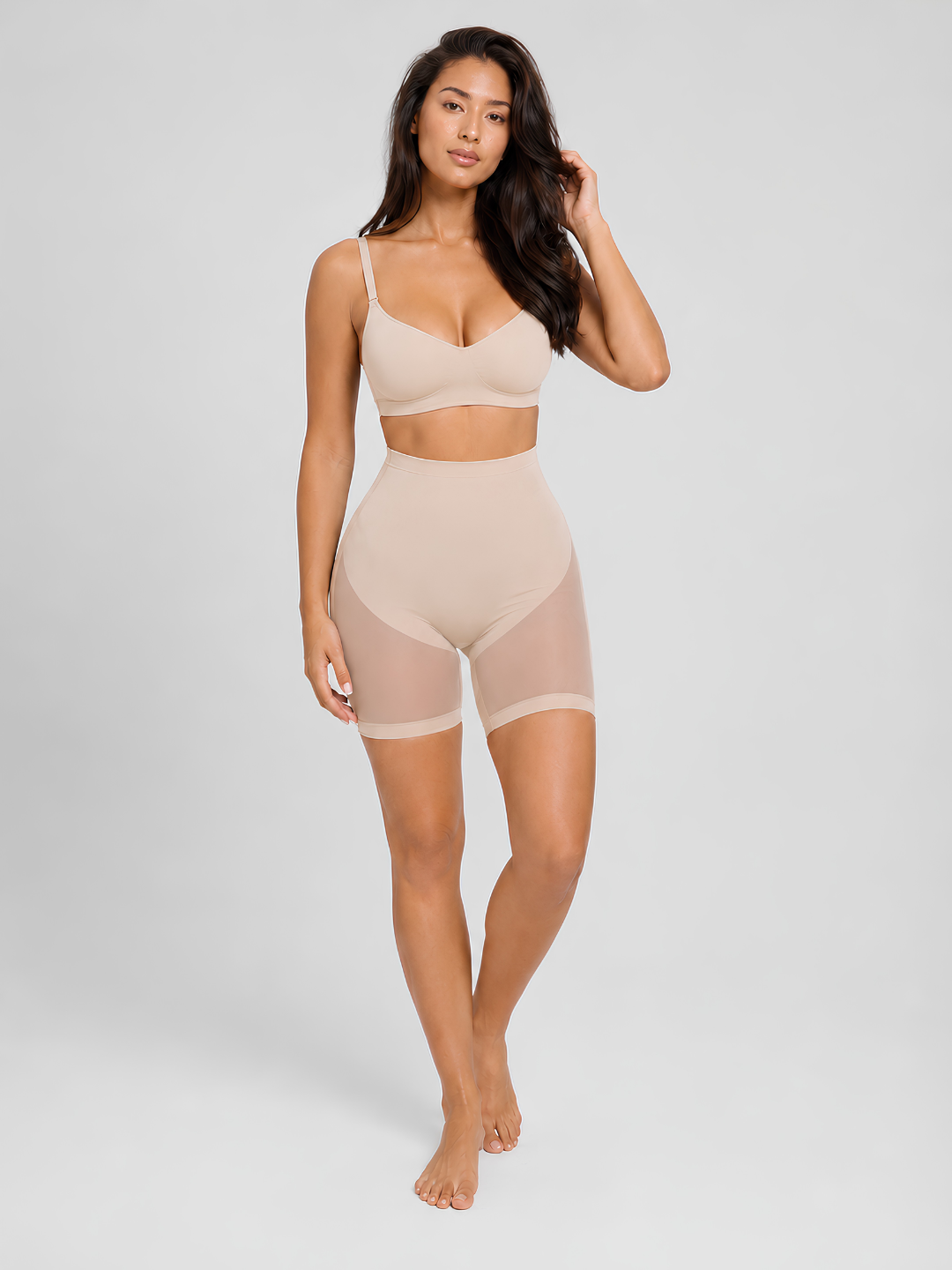 Sleek Line Mesh Butt-Lifter Short - Beige #color_beige