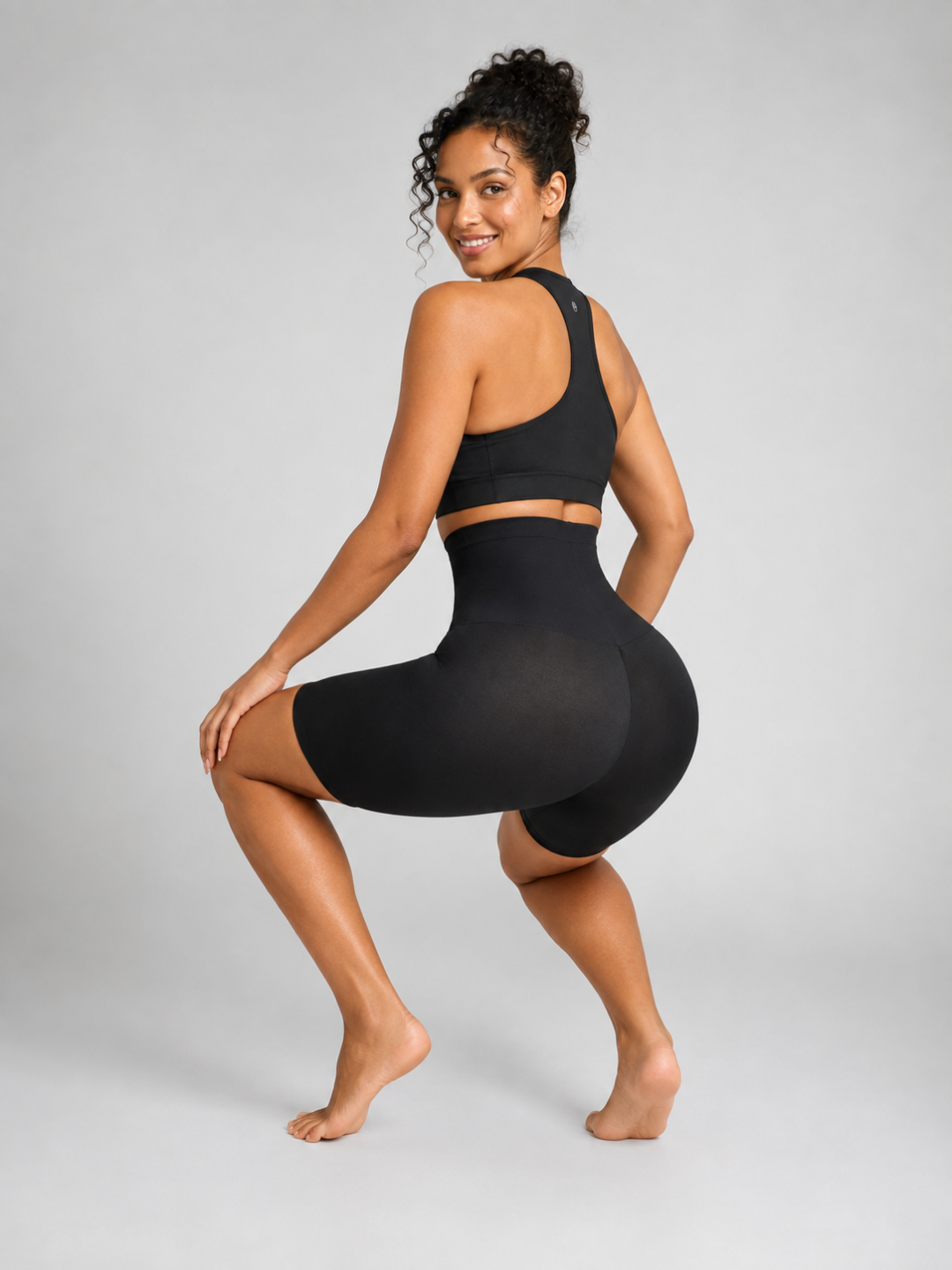 Sleek Line Power Shaping Short - squat proof #color_black
