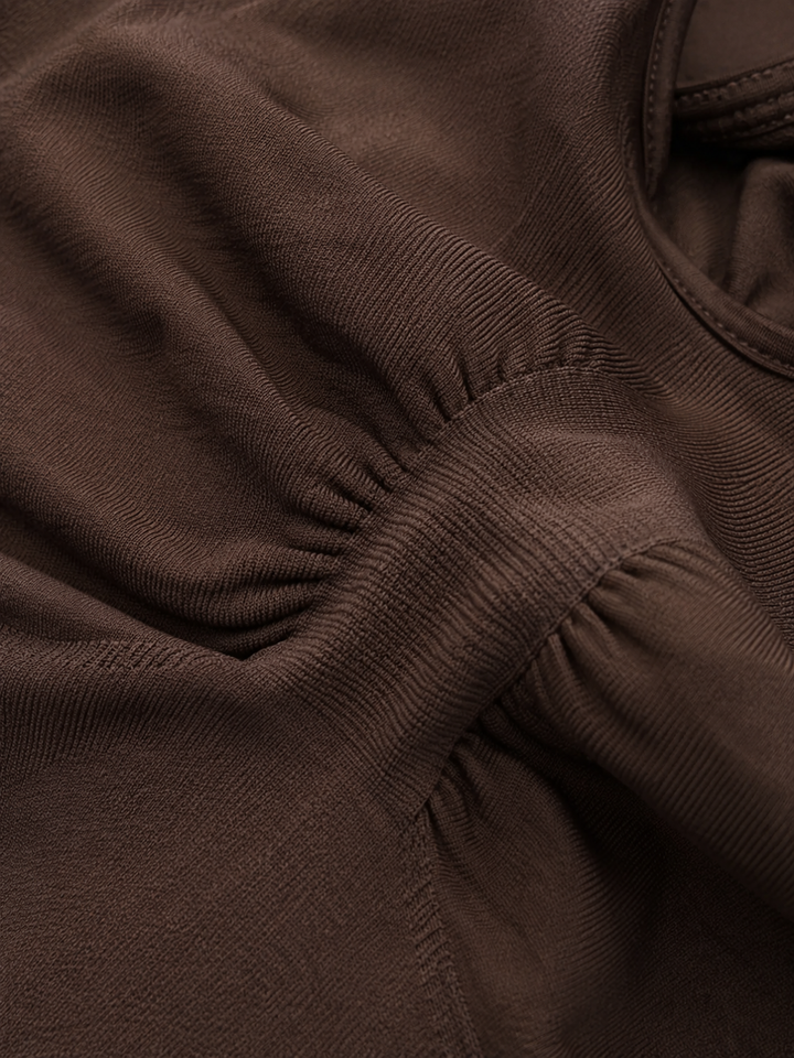 Sleek Line Creamy Sculpting Bodysuit - fabric macro #color_brown