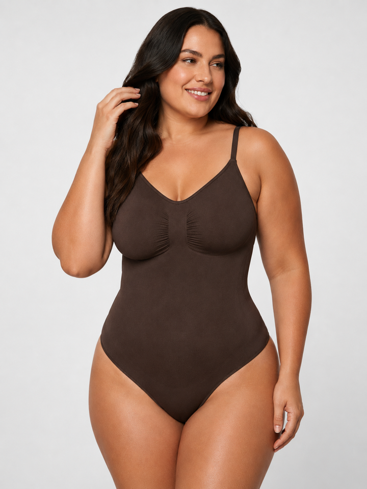Sleek Line Creamy Sculpting Bodysuit - Brown #color_brown