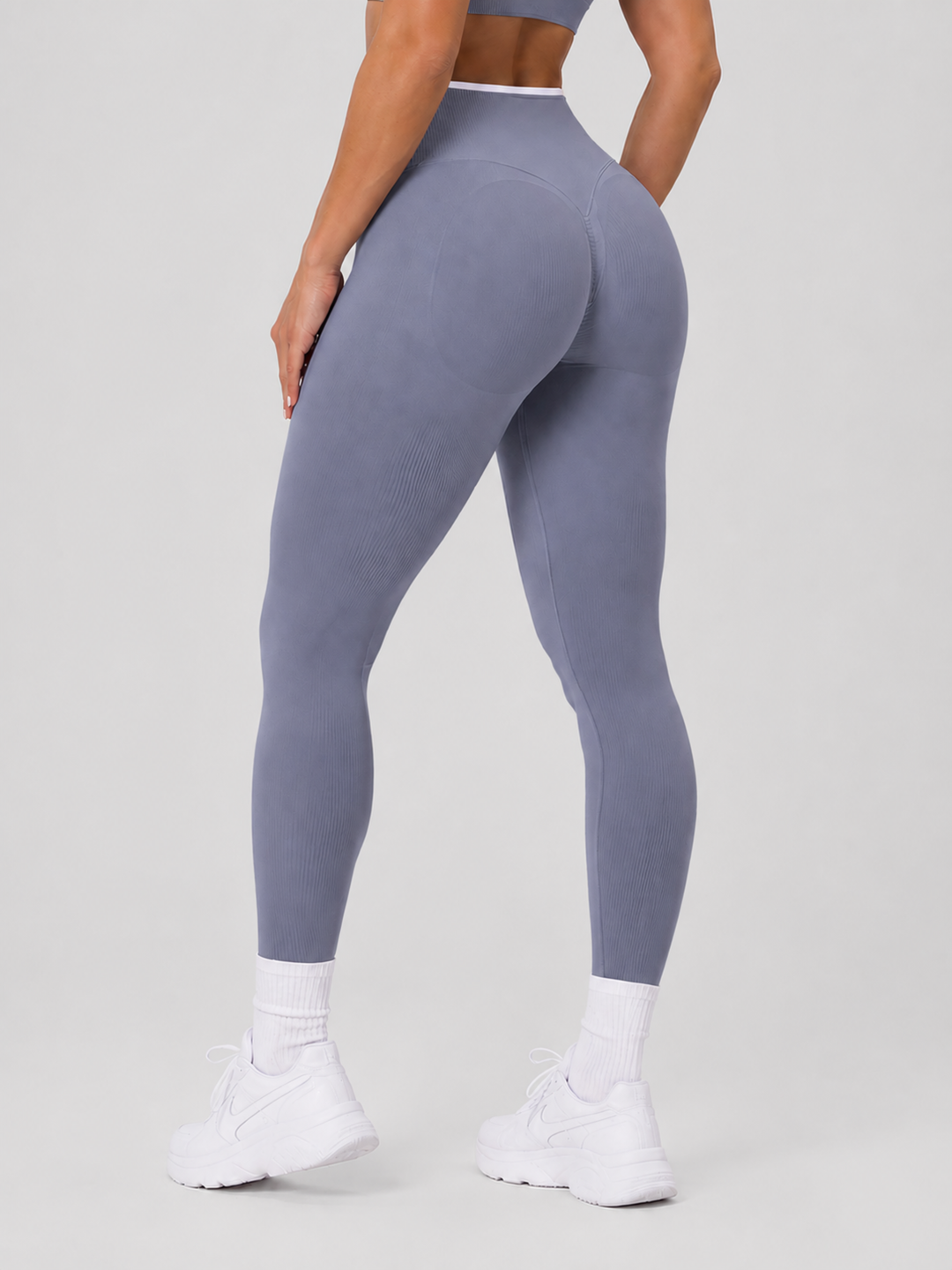 Sleek Line Mid-Waist Scrunch Leggings - Blue Purple #color_bluepurple