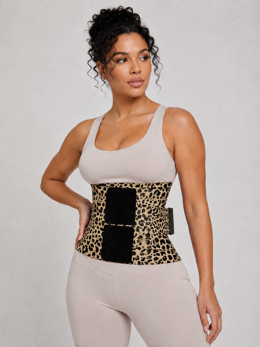 Sleek Line Triple-Wrap Waist Cincher - Yellow Leopard Print #color_yellow_leopard_print