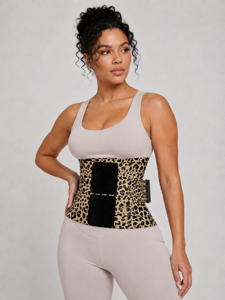Sleek Line Triple-Wrap Waist Cincher - Yellow Leopard Print #color_yellow_leopard_print
