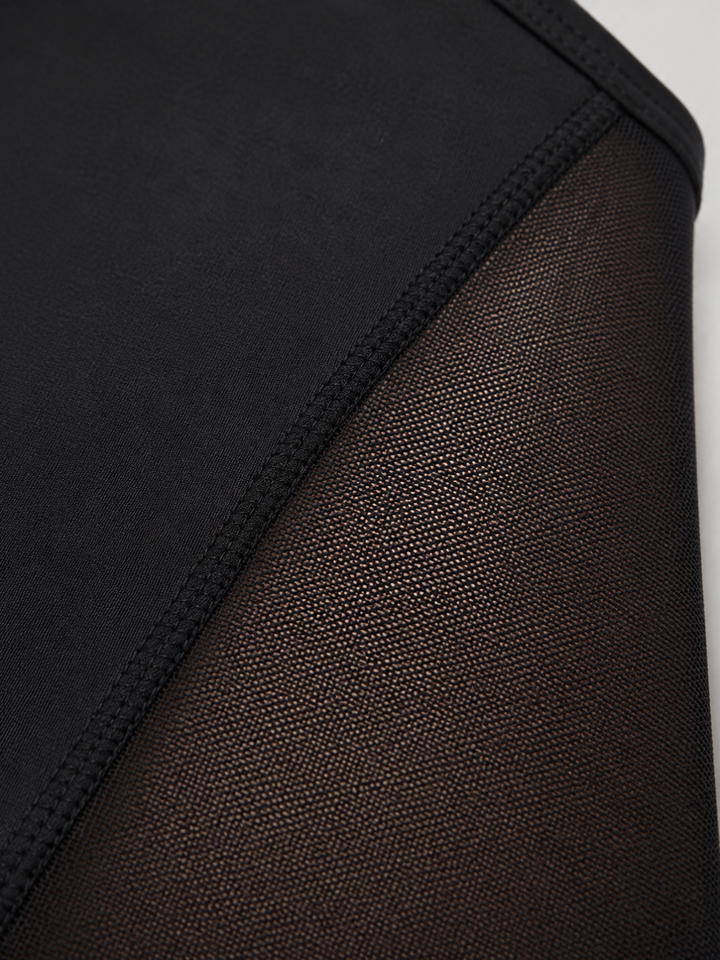 Sleek Line Mesh Butt-Lifter Short - mesh fabric detail #color_black
