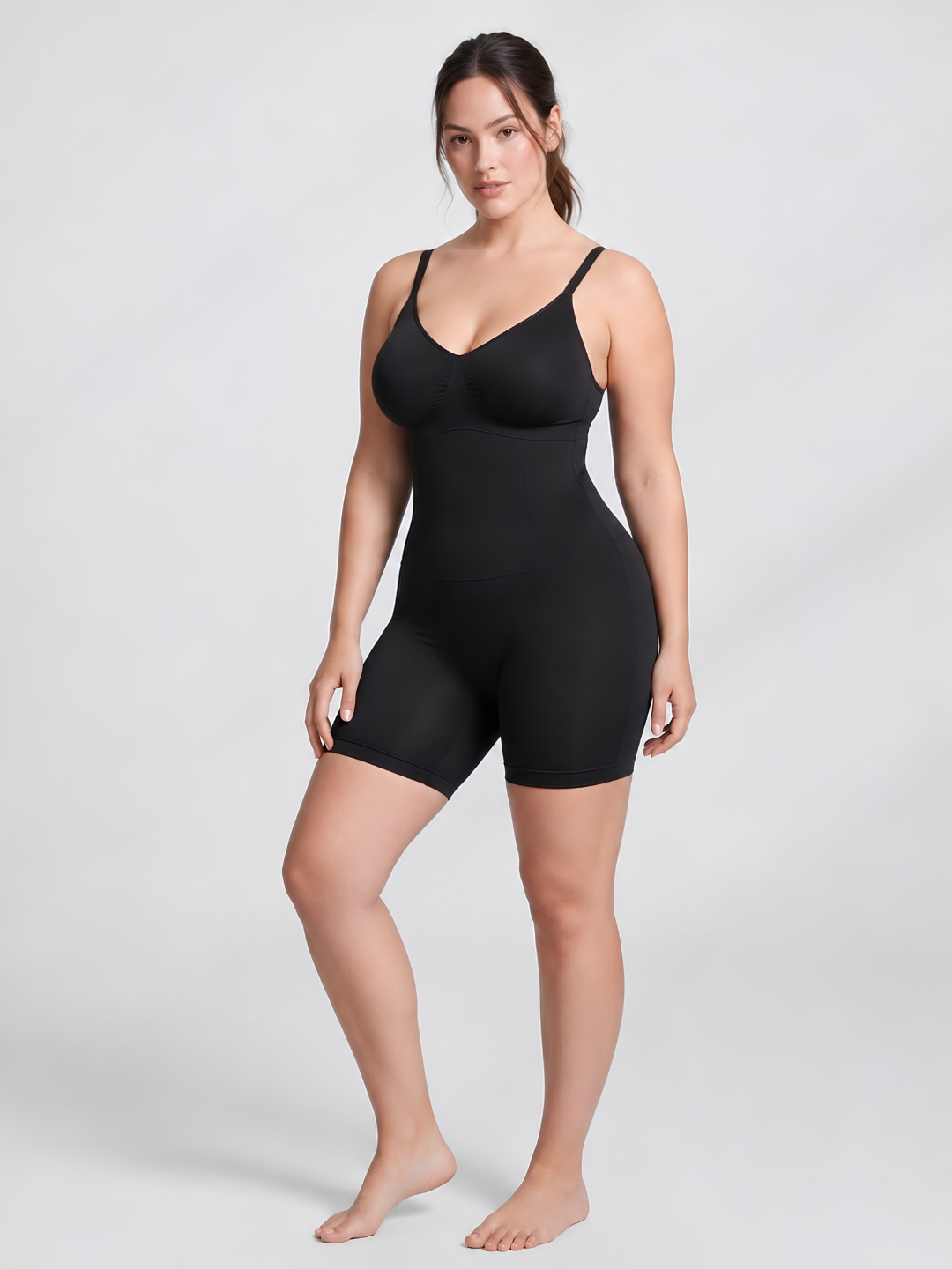 Sleek Line Shaping Bodysuit - hero front #color_black