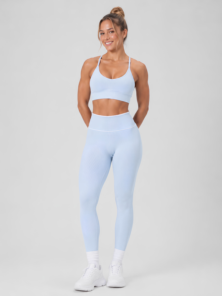 Sleek Line Mid-Waist Scrunch Leggings - front full body