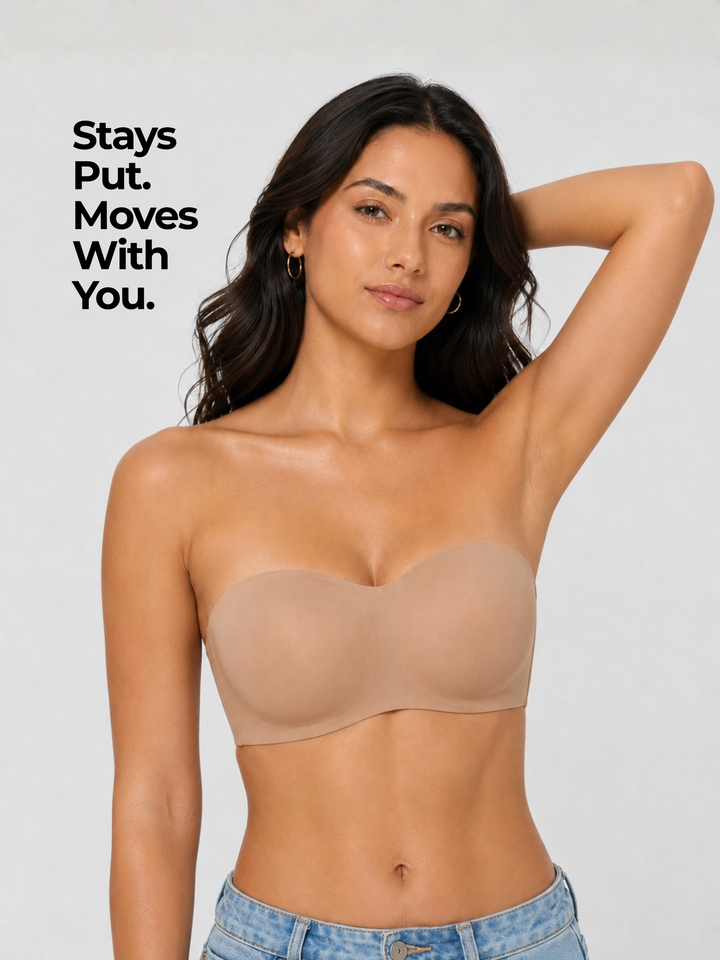 Sleek Line Strapless Invisible Bra - stays up in movement