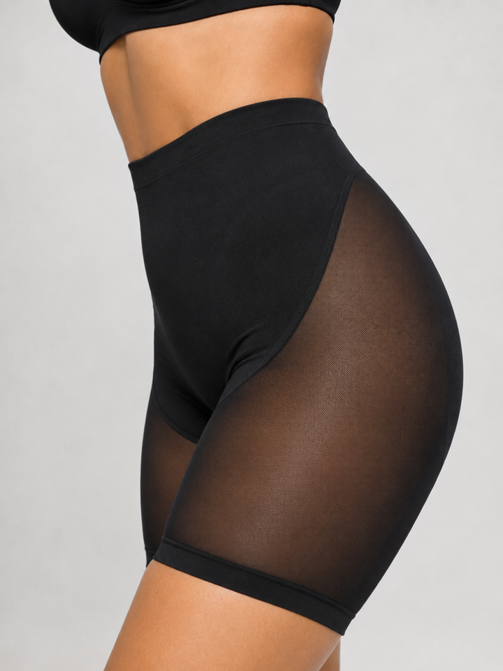 Sleek Line Mesh Butt-Lifter Short - rear lift detail #color_black