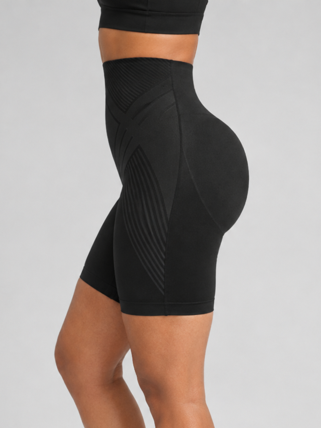 Sleek Line Power Shaping Short - side profile #color_black