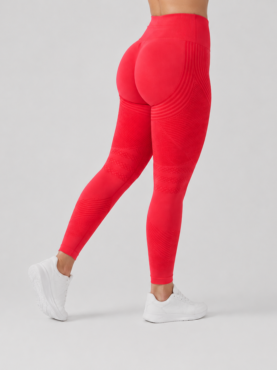 Sleek Line Anti-Cellulite Leggings - Coral Red #color_coralred