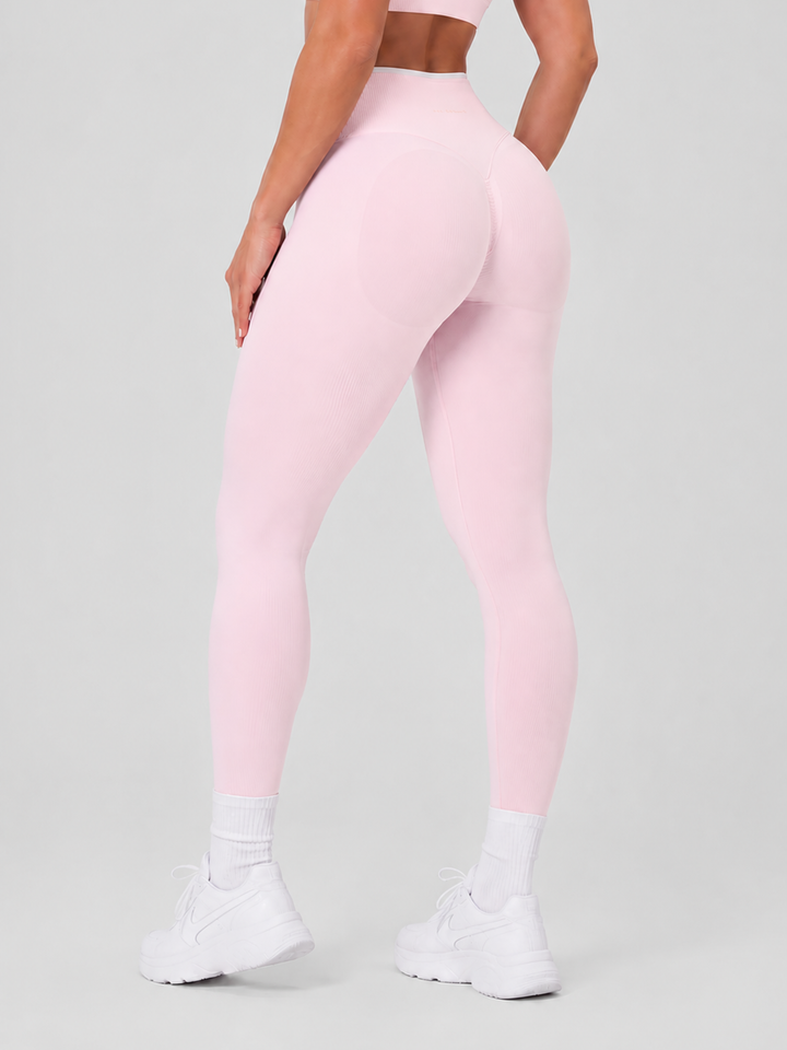 Sleek Line Mid-Waist Scrunch Leggings - Light Pink #color_lightpink