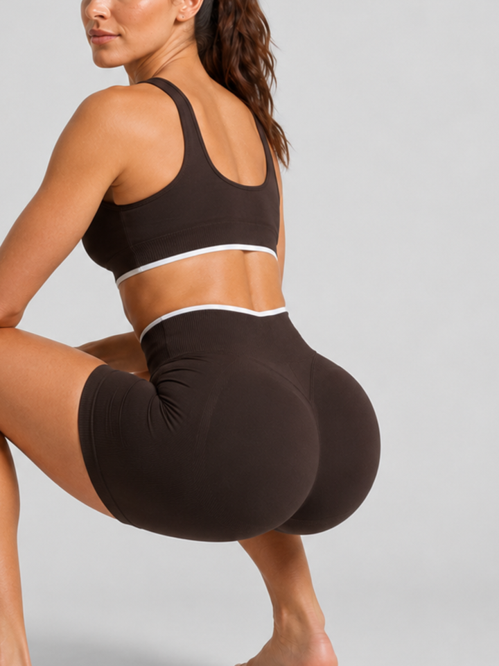 Sleek Line Outline Scrunch Shorts - squat opacity proof