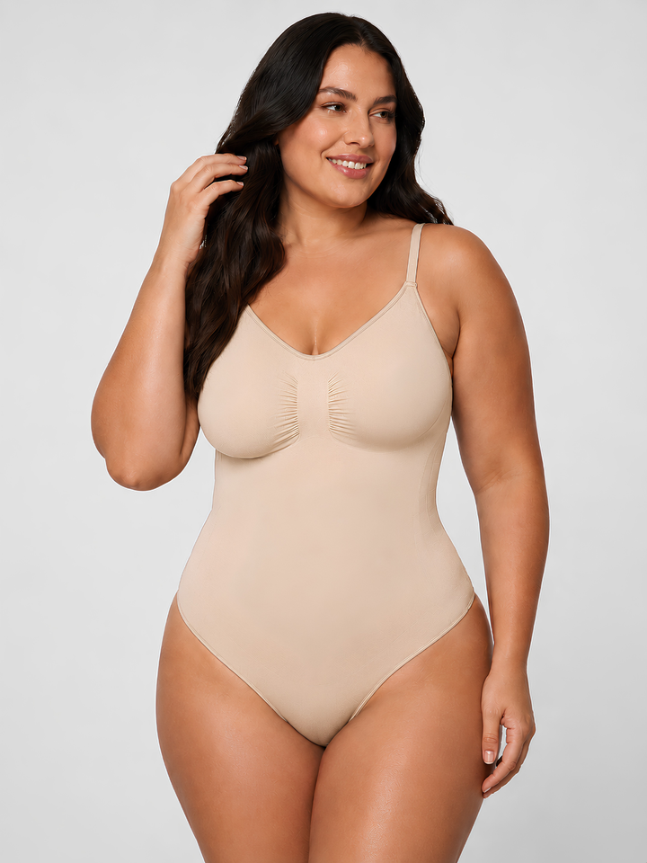Sleek Line Creamy Sculpting Bodysuit - Beige #color_beige