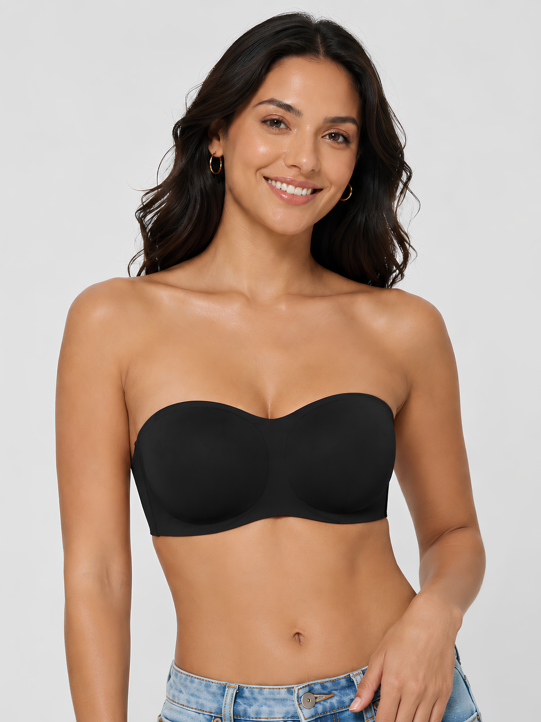Sleek Line Strapless Invisible Bra - black #color_black