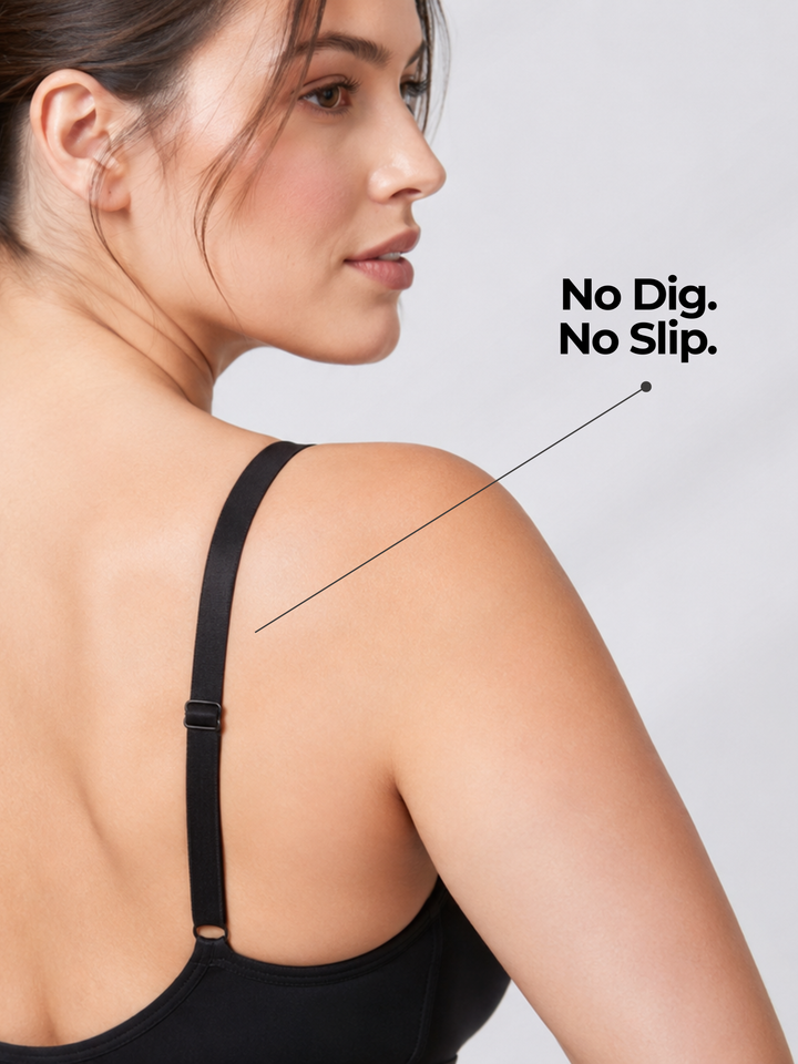 Sleek Line Shaping Bodysuit - no-dig straps detail