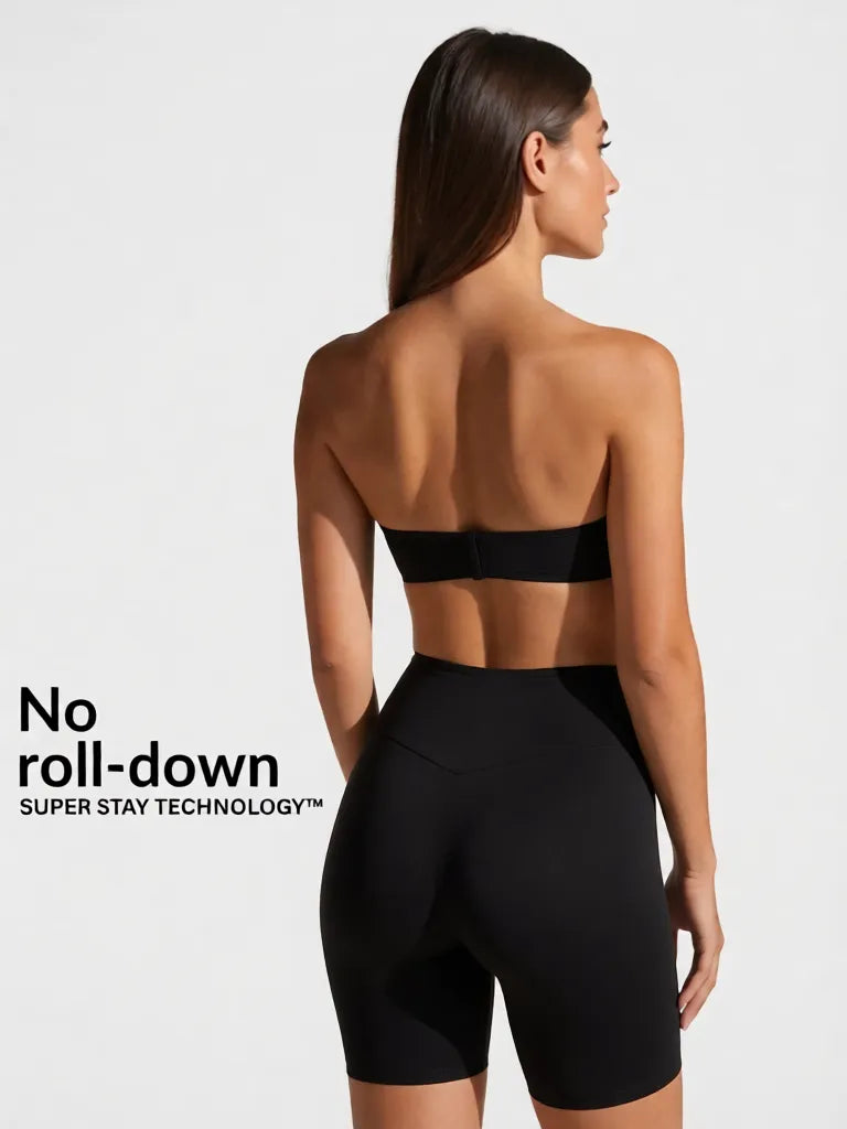 Sleek Line Sculpting Slip Short - no roll-down back view #color_black