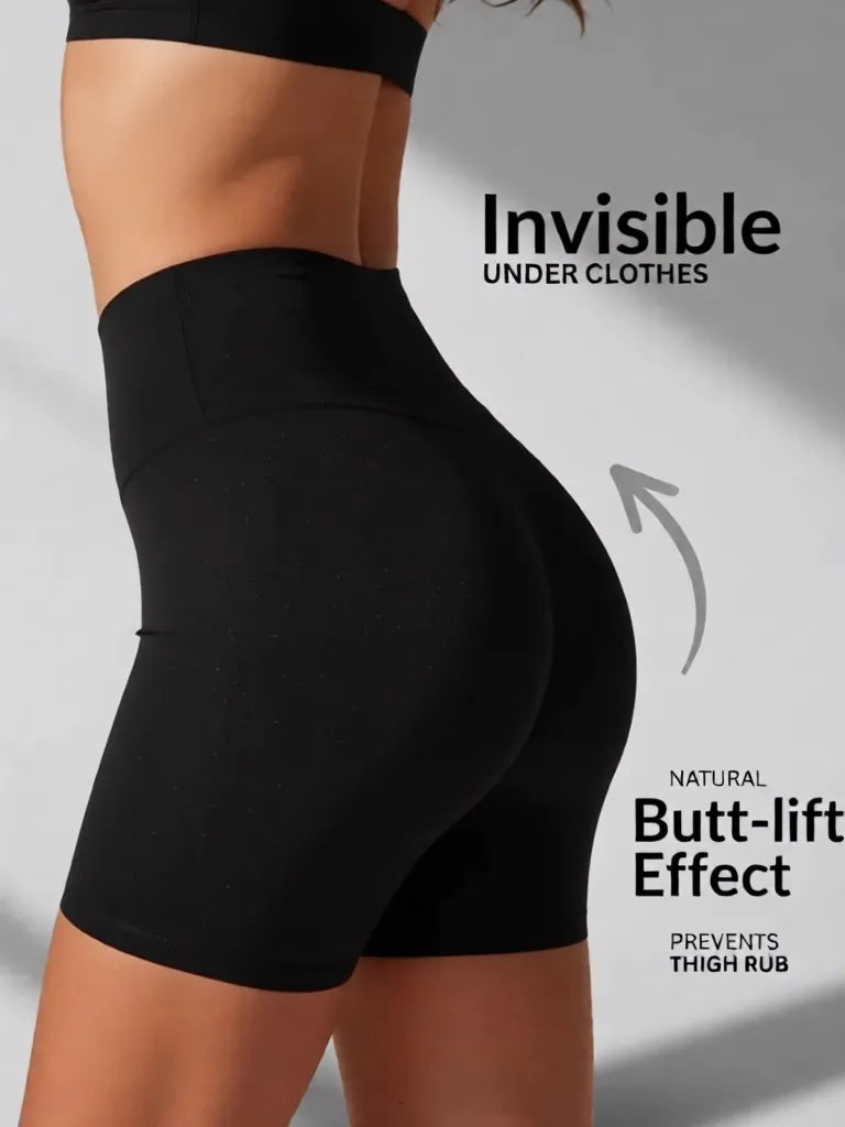 Sleek Line Sculpting Slip Short - butt lift back view #color_black
